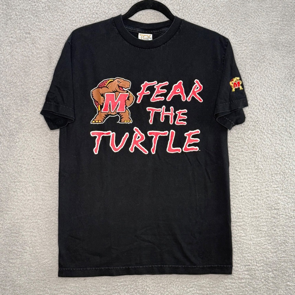 Maryland Terrapins Fear The Turtle T-Shirt Mens Medium Black TCX Apparel UMD Tee